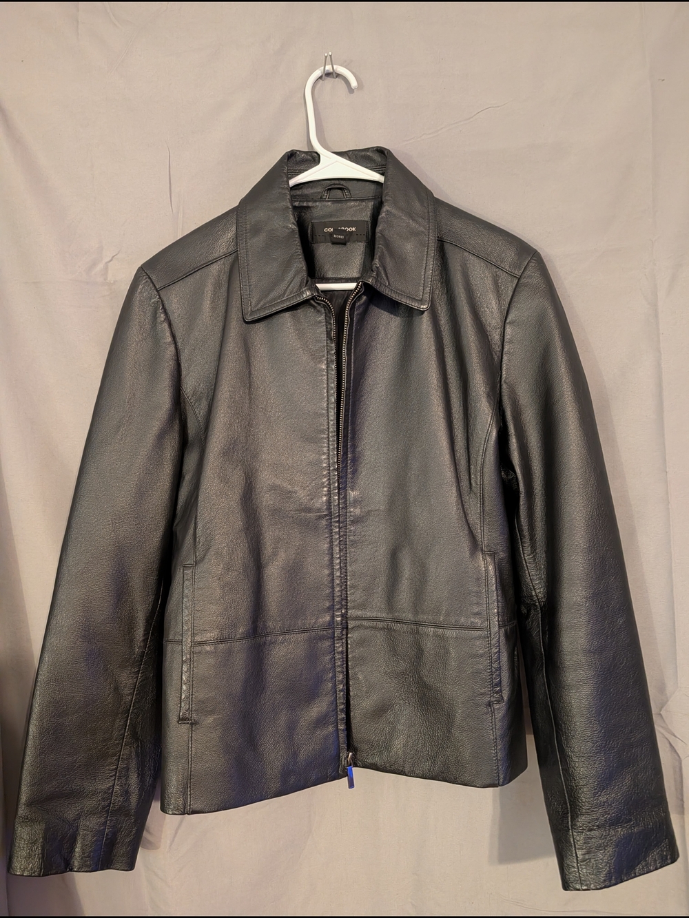 Clasdic Black Leather Zip-Front Jacket